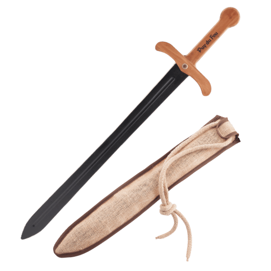 Épée en bois noire de chevalier