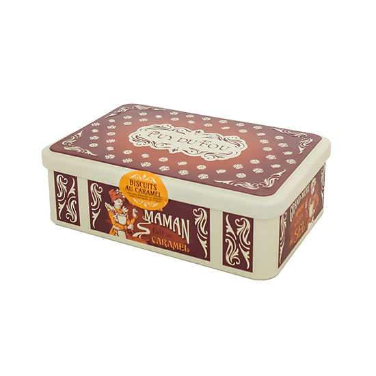 Boîte métal marron - Biscuits au caramel