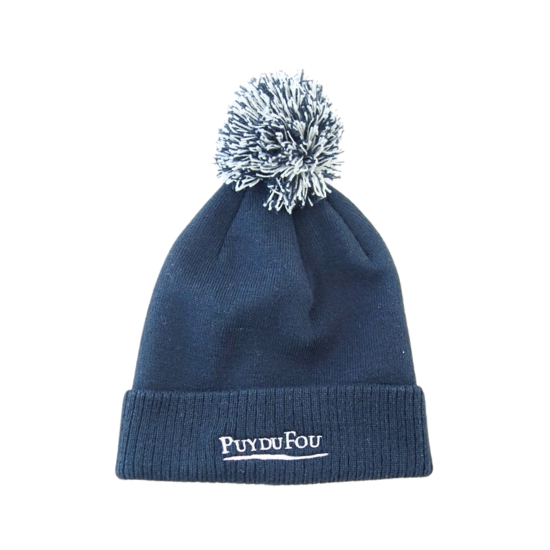 Bonnet pompon bleu
