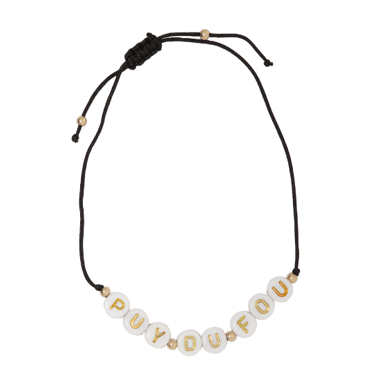 Bracelet de perles blanches et dorées Puy du Fou