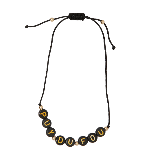 Bracelet de perles noires et dorées Puy du Fou