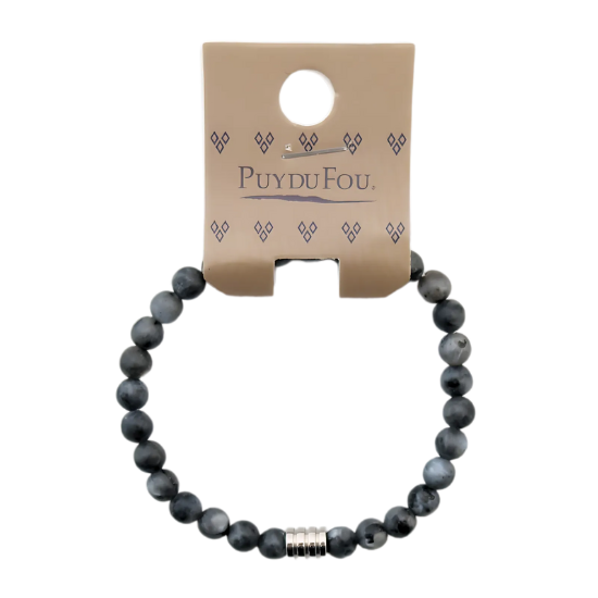 Bracelet homme en pierres grises