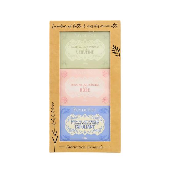 Coffret 3 savons au lait d'ânesse