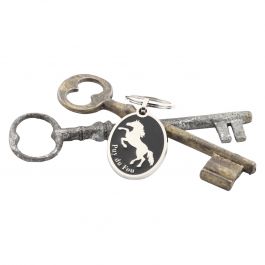Porte-clés Cheval noir et son trophée