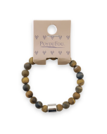 Bracelet homme en pierres marrons