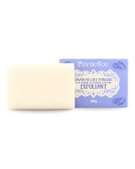 Savon exfoliant au lait d'ânesse et la poudre de coquille d'huître - boite avec produit sorti