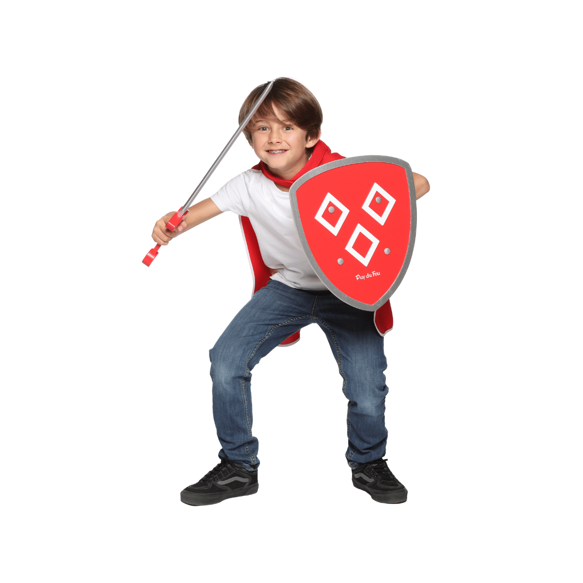 Bouclier + épée + cape portés