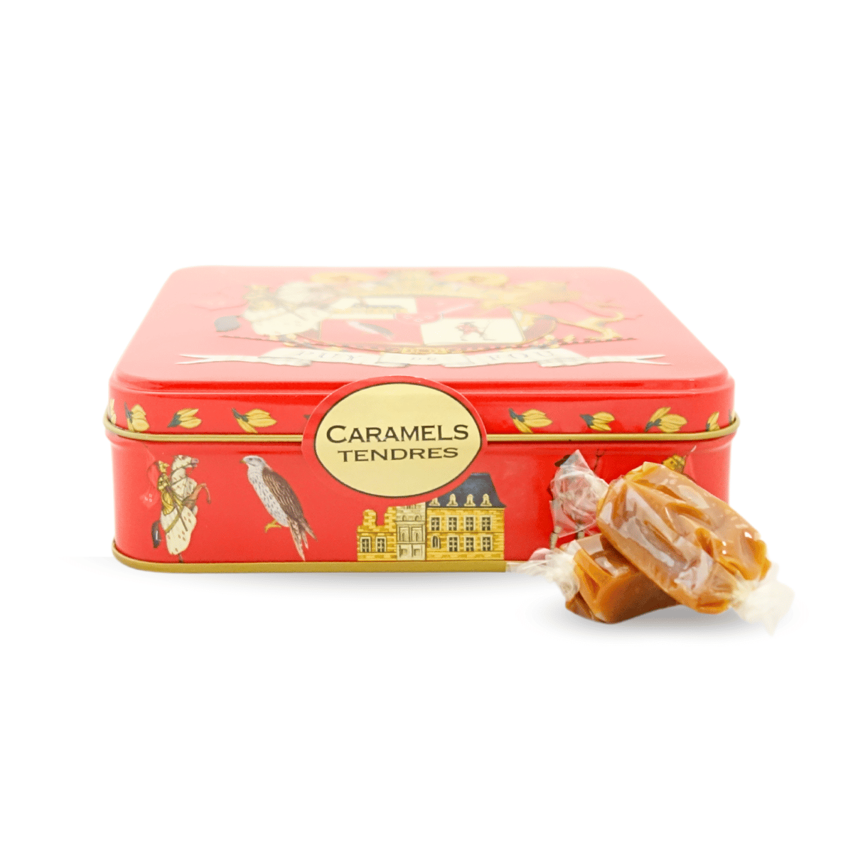 Boite de caramels tendre armoiries Puy du Fou 