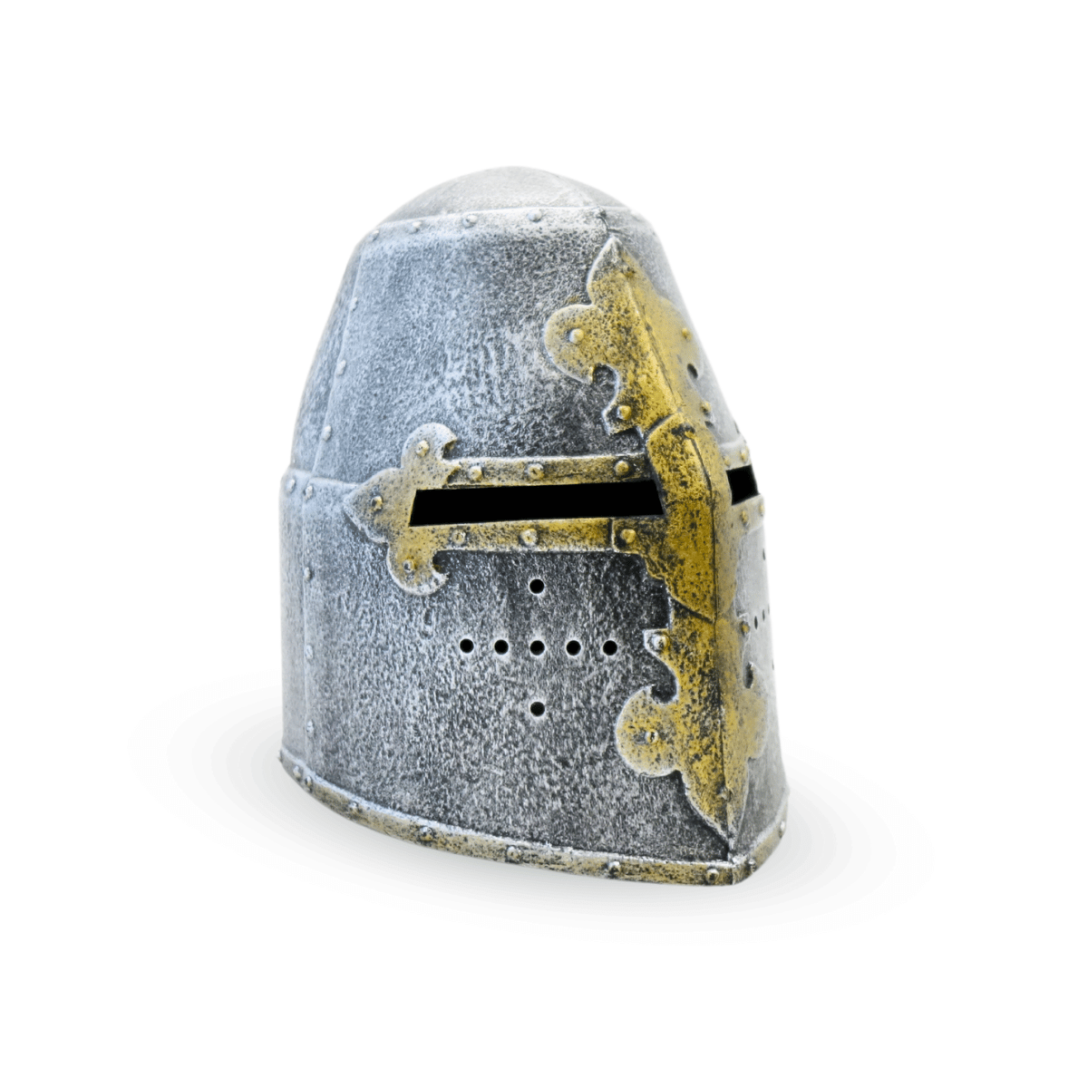 Casque templier gris pour adulte - de 3/4