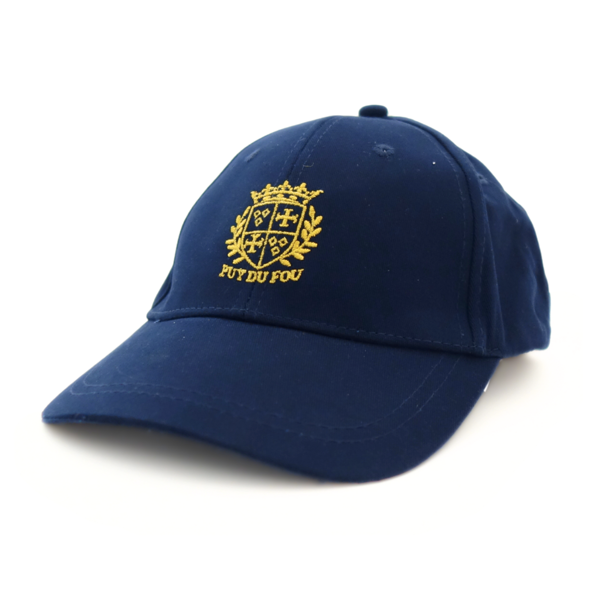 Casquette bleue marine blason - de biais