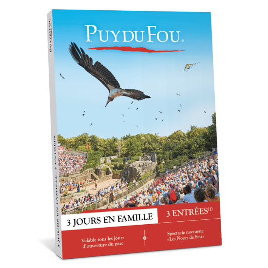 Coffret cadeau Puy du Fou 3 jours en famille 1 enfant