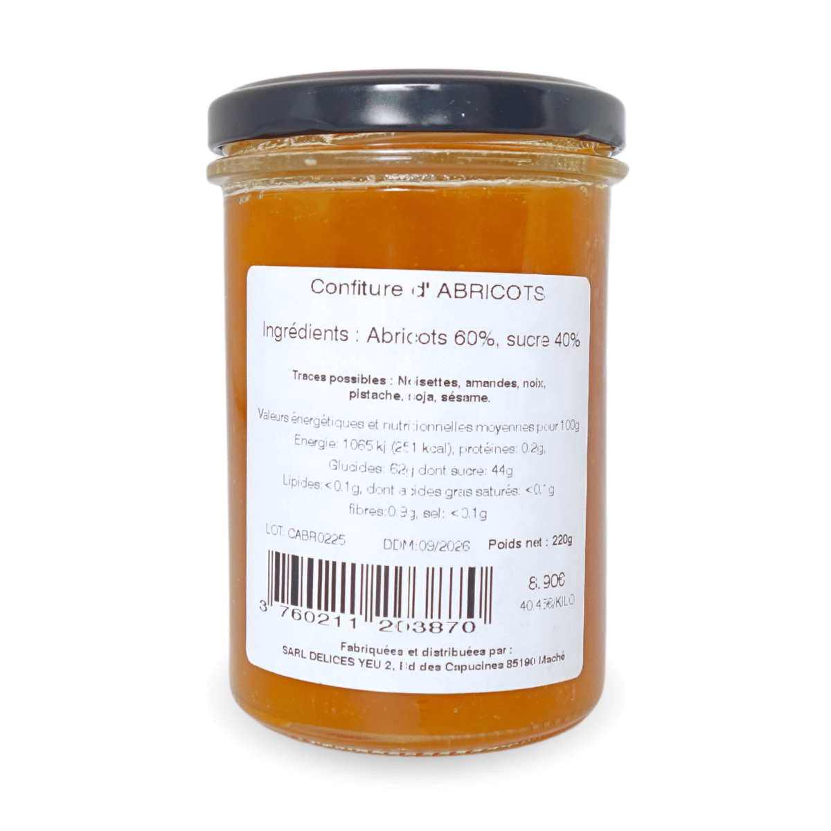 Confiture Abricot - image de dos