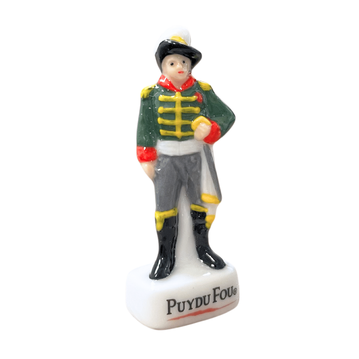 Fève Charette en porcelaine du Puy du Fou de face