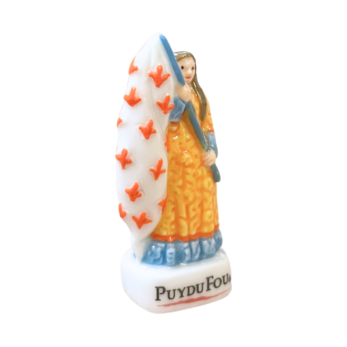 Fève Marguerite et sa lance en porcelaine de 3/4