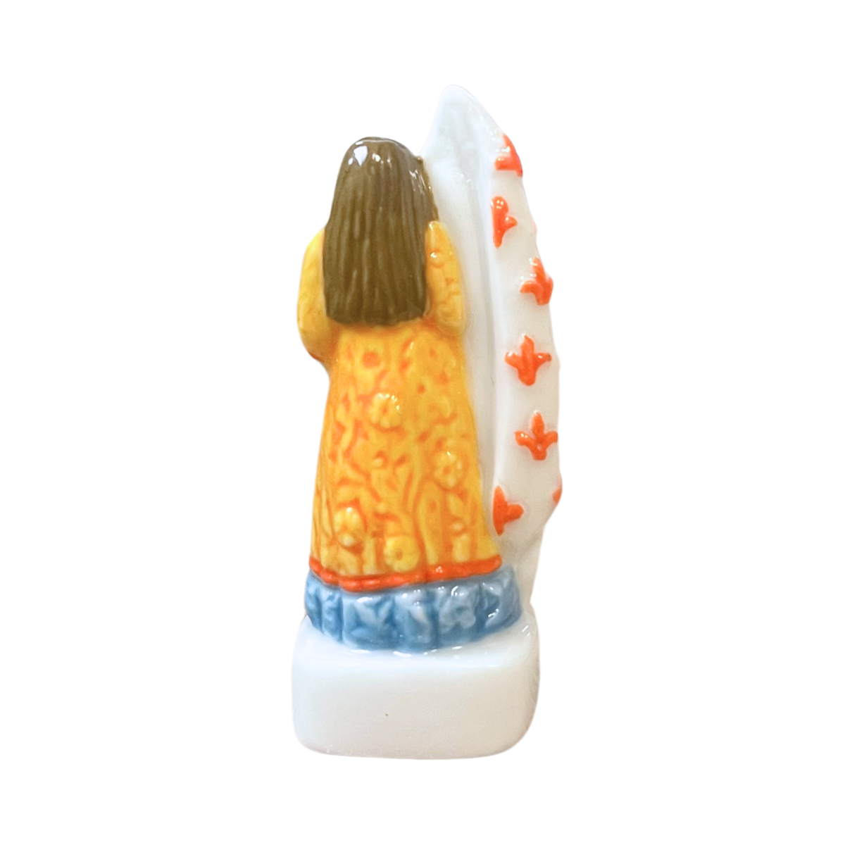 Fève Marguerite et sa lance en porcelaine de dos