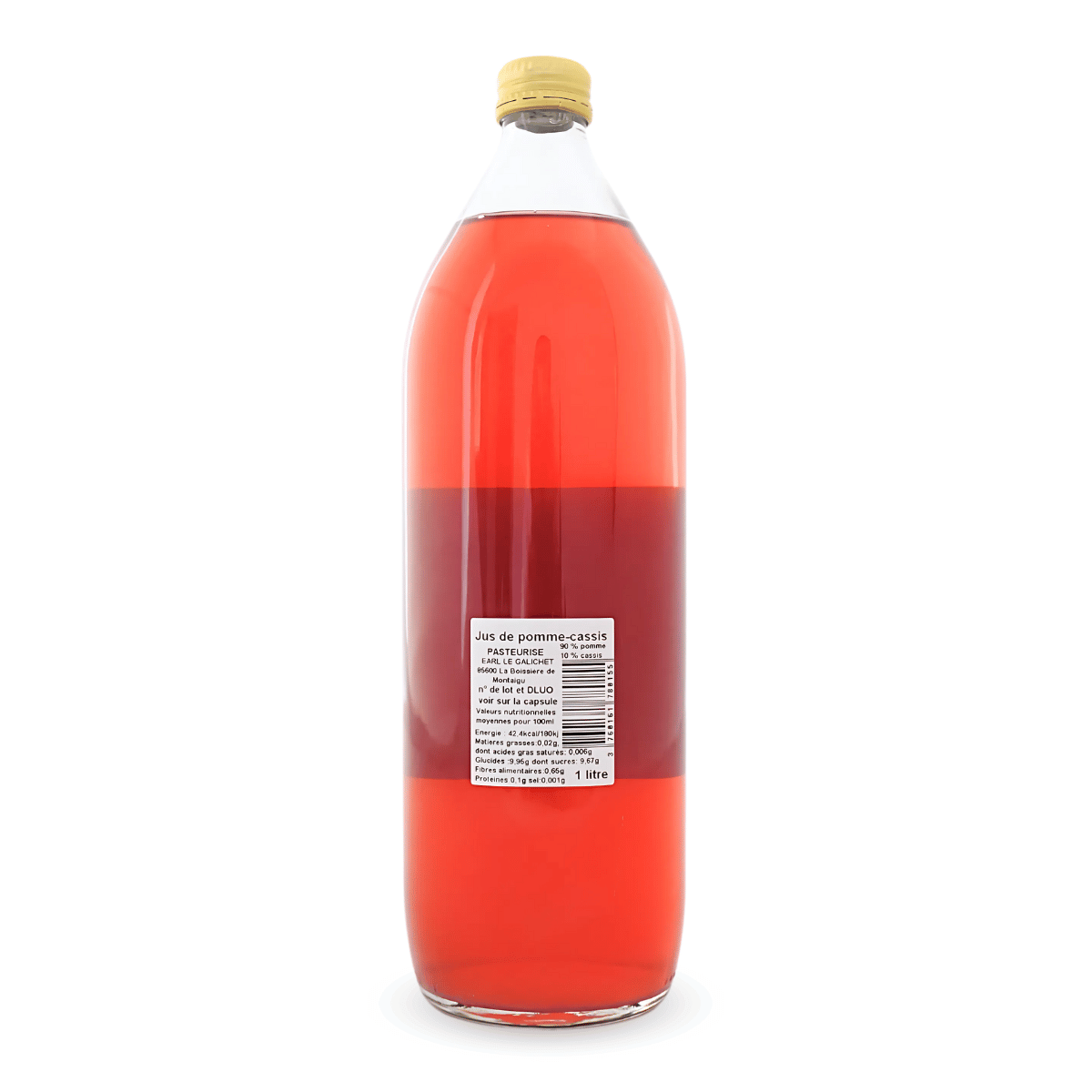 Jus de pomme-cassis - bouteille de dos