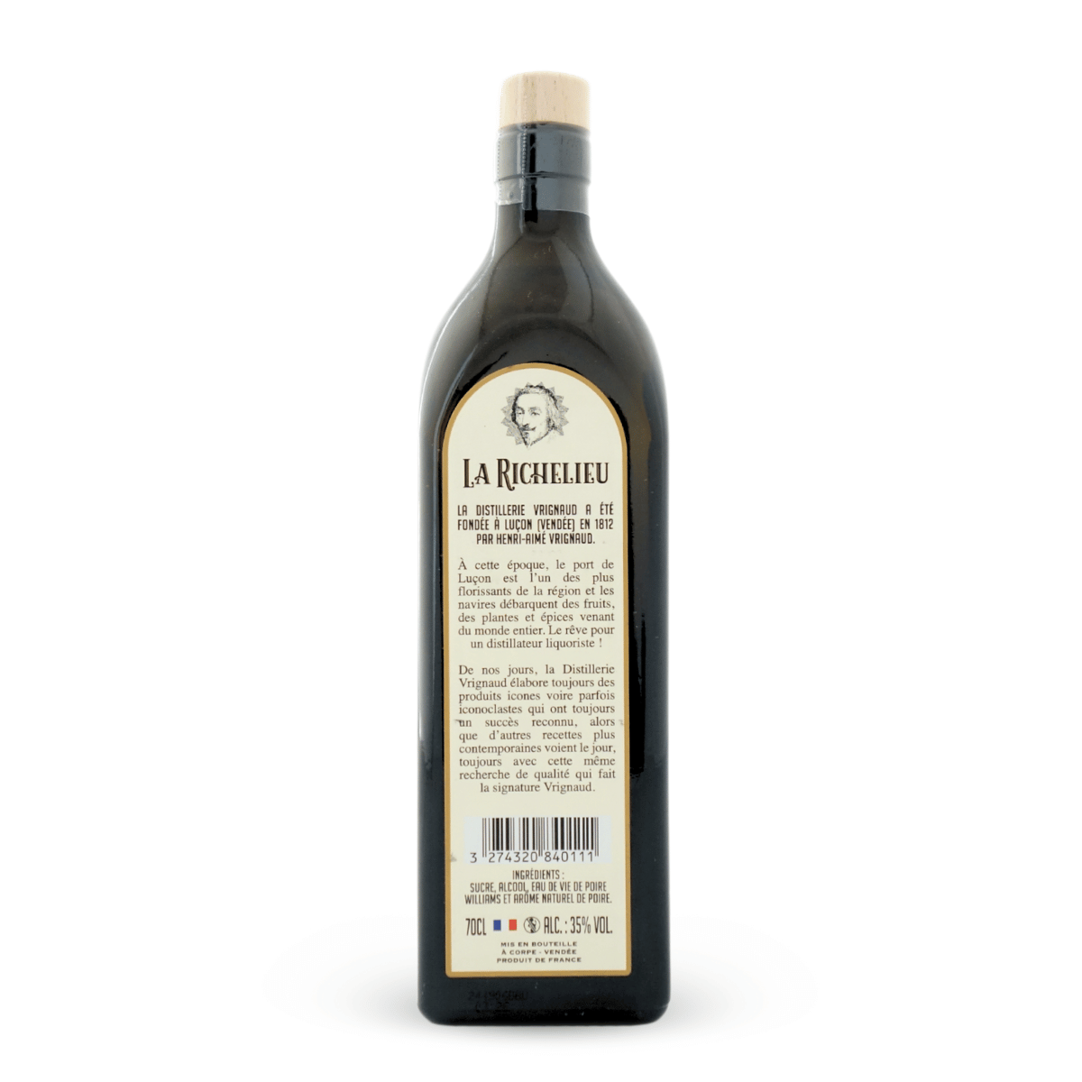 La Richelieu, liqueur à la poire Williams - bouteille de dos