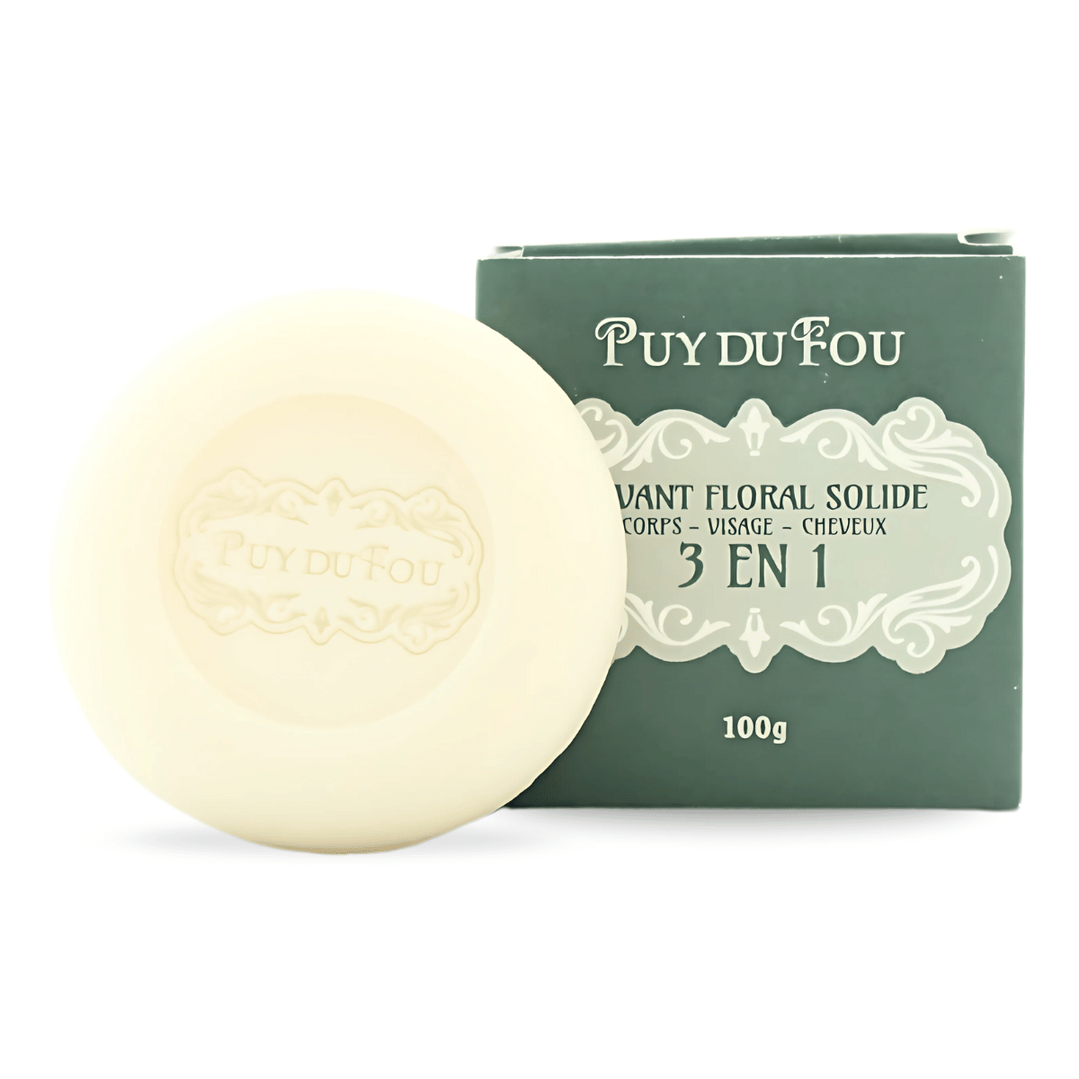 Lavant floral solide 3 en 1 - boite avec produit sorti