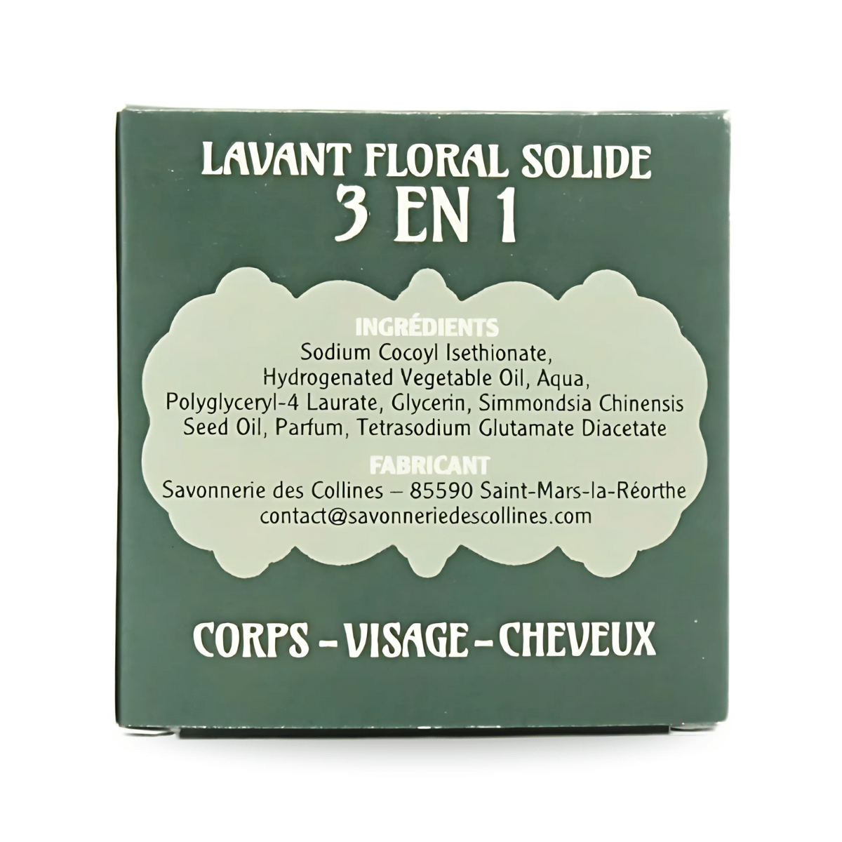 Lavant floral solide 3 en 1 - boite de dos