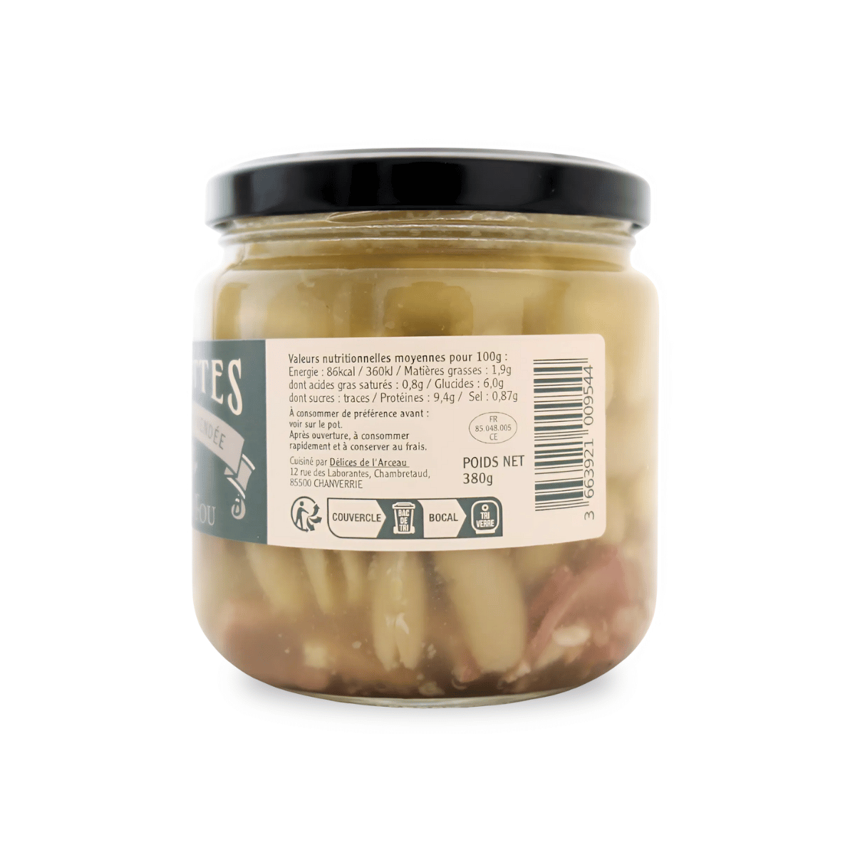 Mogette au jambon de Vendée - produit de profil (valeurs nutritionnelles)