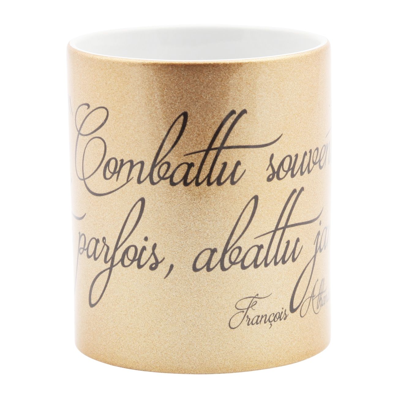 Face mug doré devise Charette