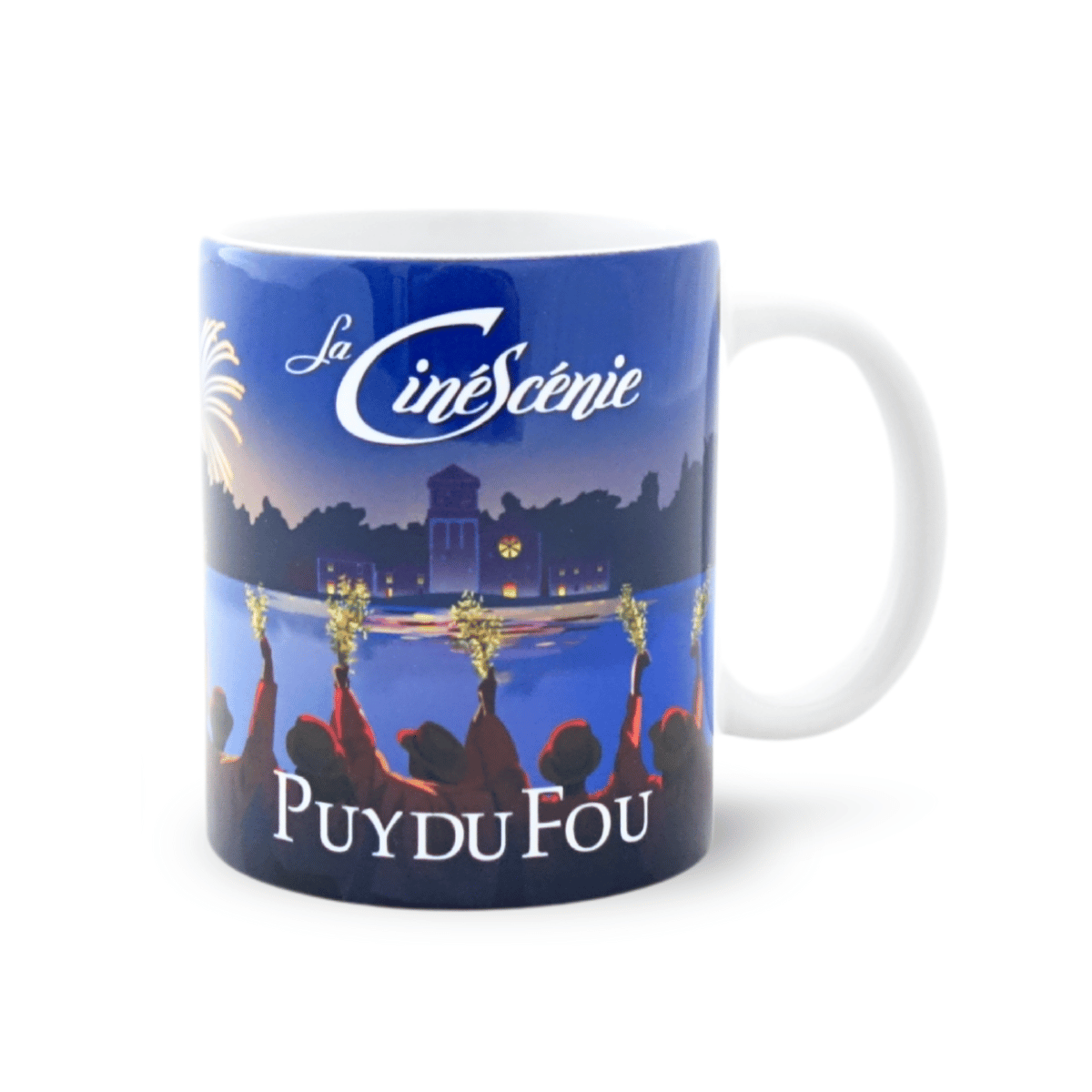 Mug bleu La Cinéscénie - face texte