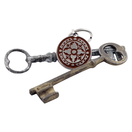 Porte-clé bouclier viking rouge