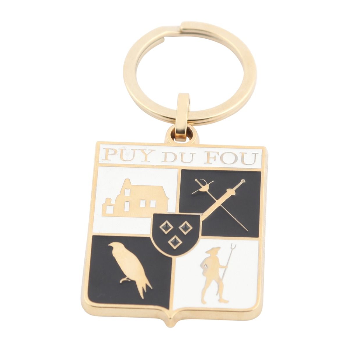 Porte clés armoiries puy du fou noir