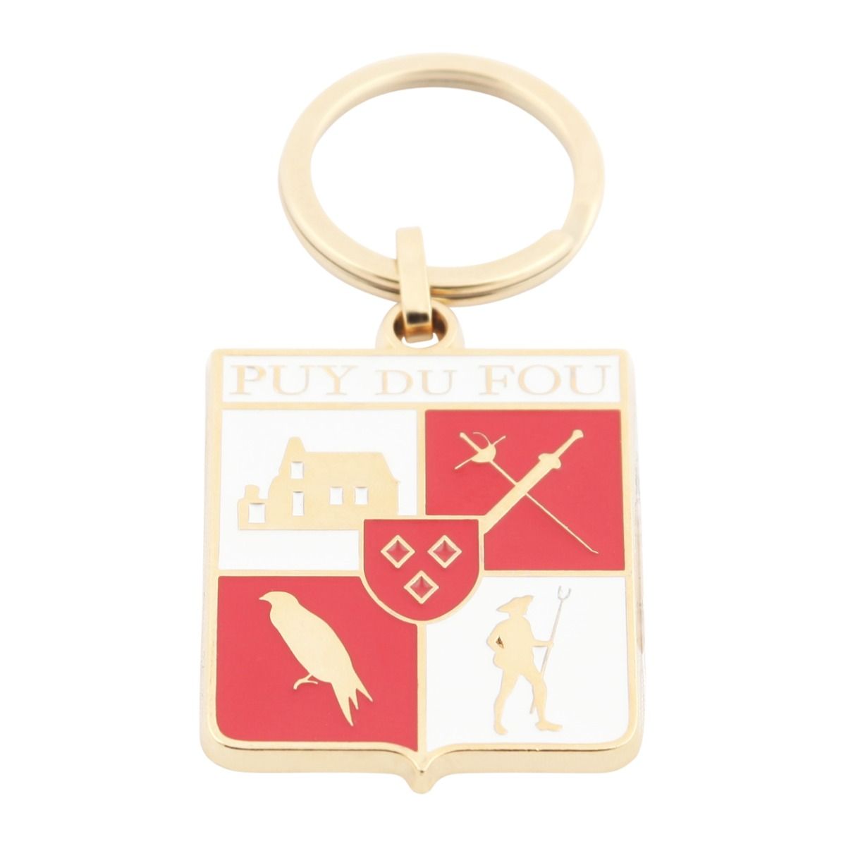 Porte cles armoiries puy du fou rouge