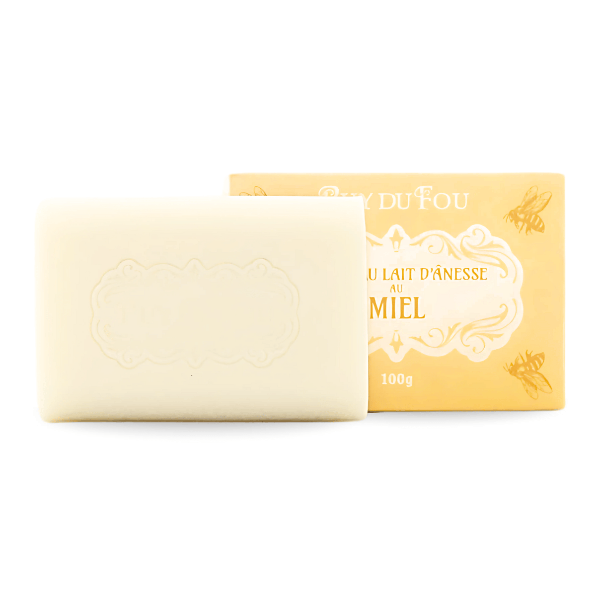 Savon au lait d'ânesse au miel - boite avec produit sorti