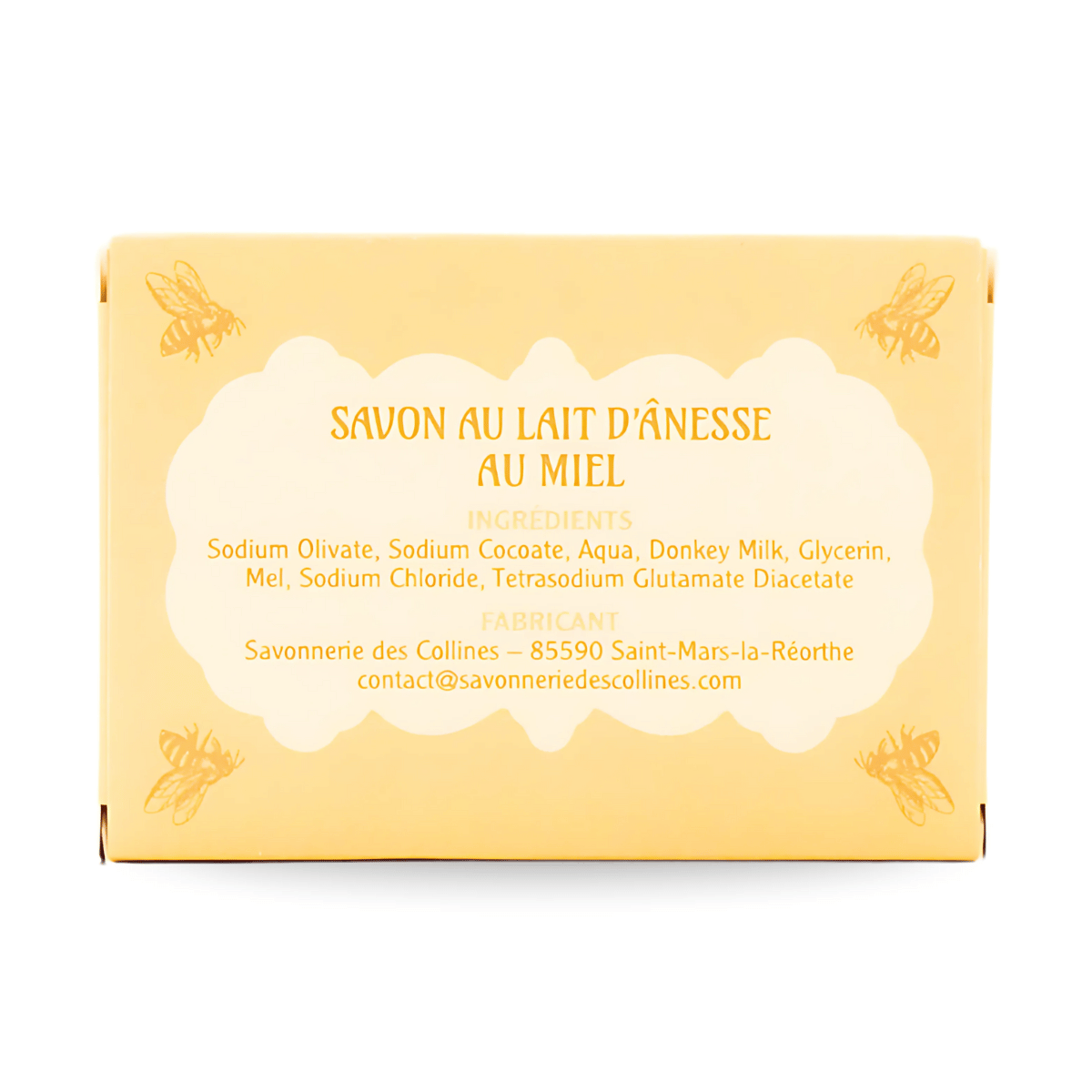 Savon au lait d'ânesse au miel - boite de dos