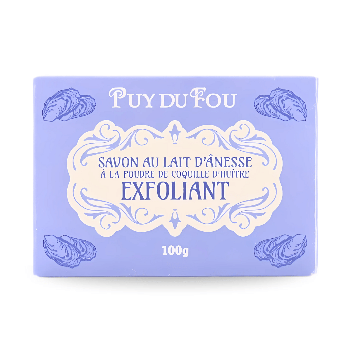 Savon exfoliant au lait d'ânesse et la poudre de coquille d'huître - boite de face