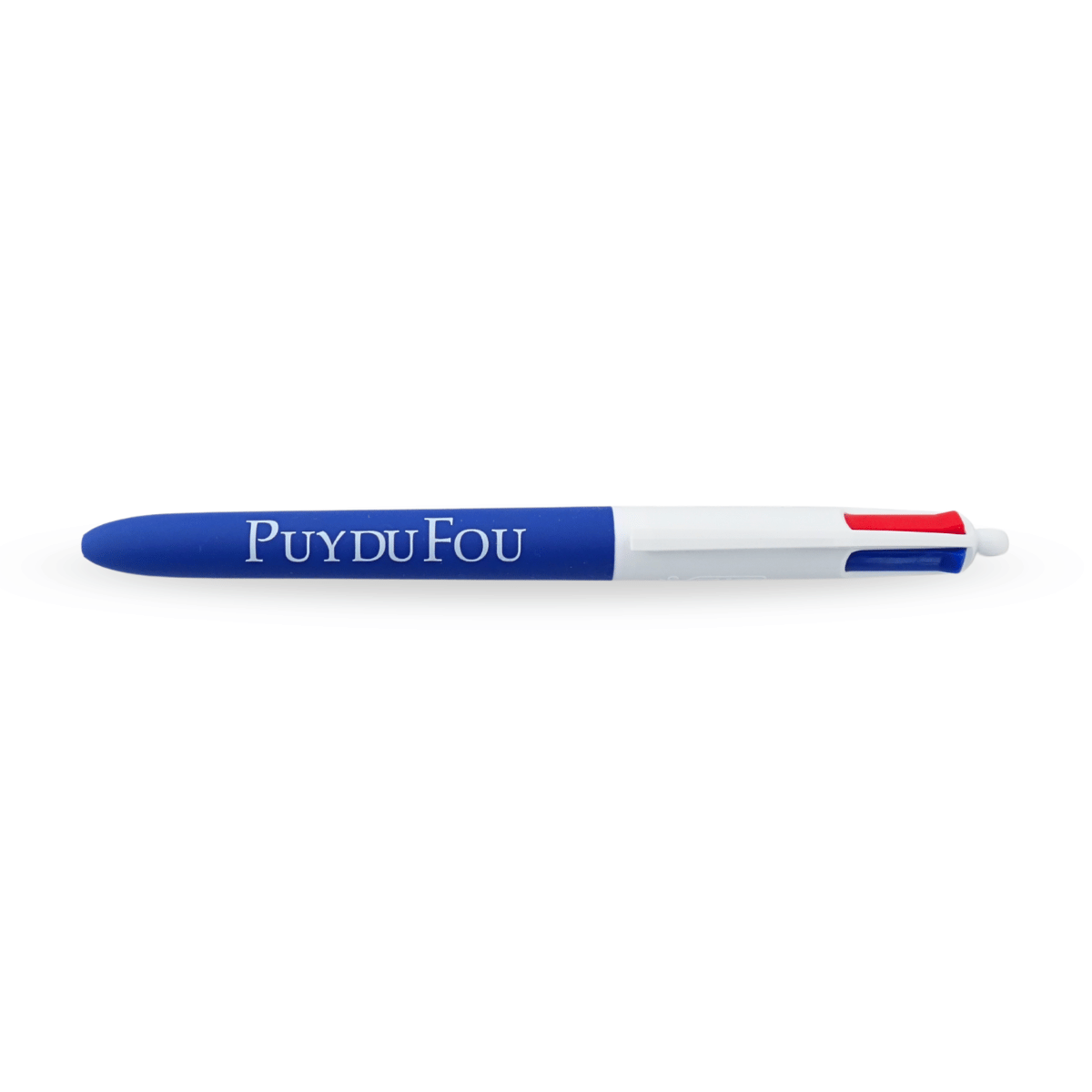 Stylo 4 couleurs bleu - posé à l'horizontal