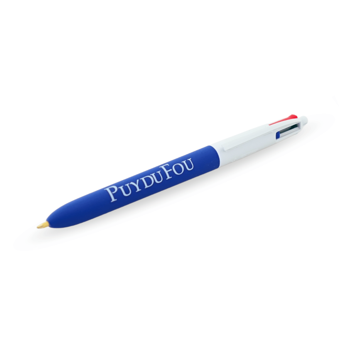 Stylo 4 couleurs bleu - ouvert 3/4