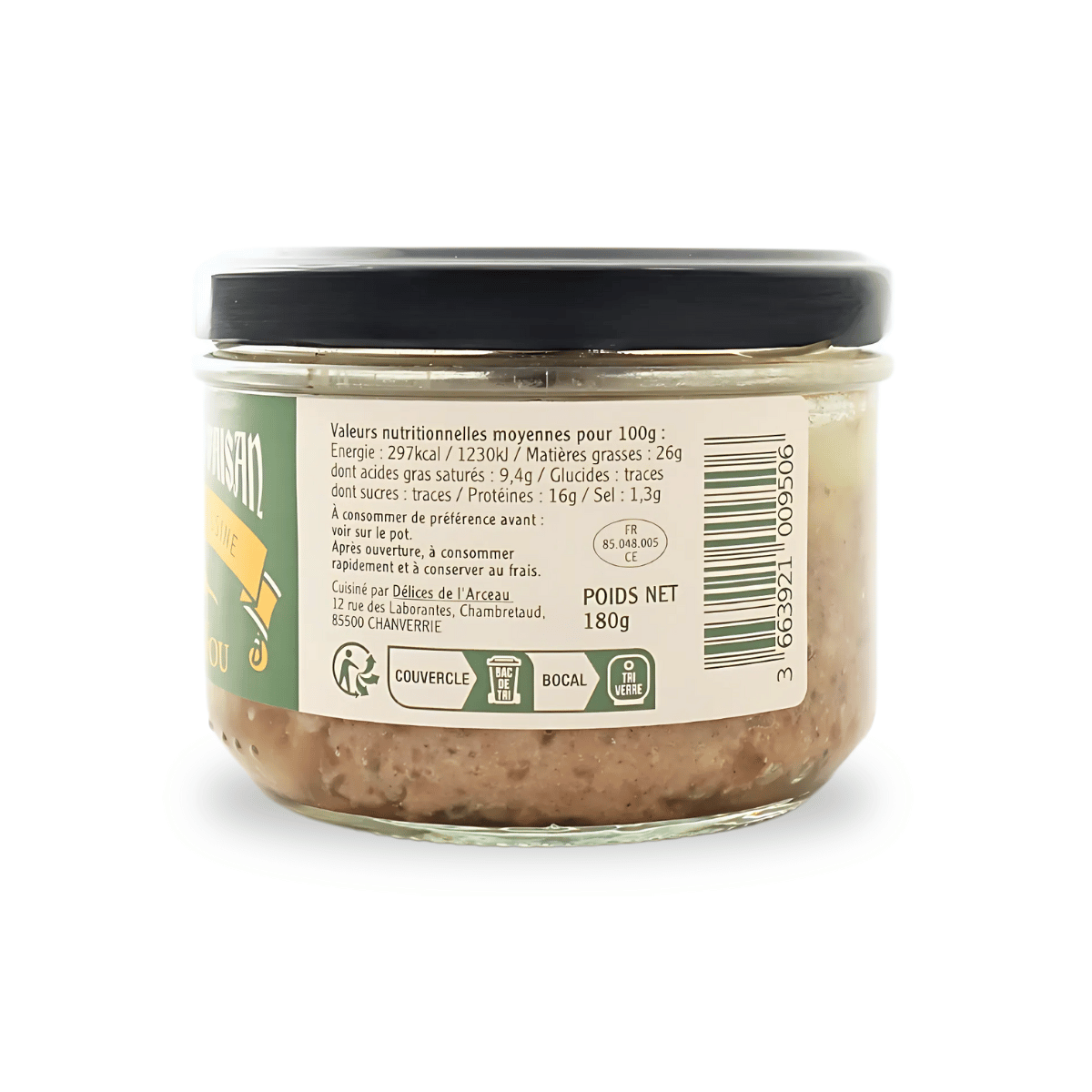 Terrine de Faisan à la bière Mélusine - produit de profil (valeurs nutritionnelles)