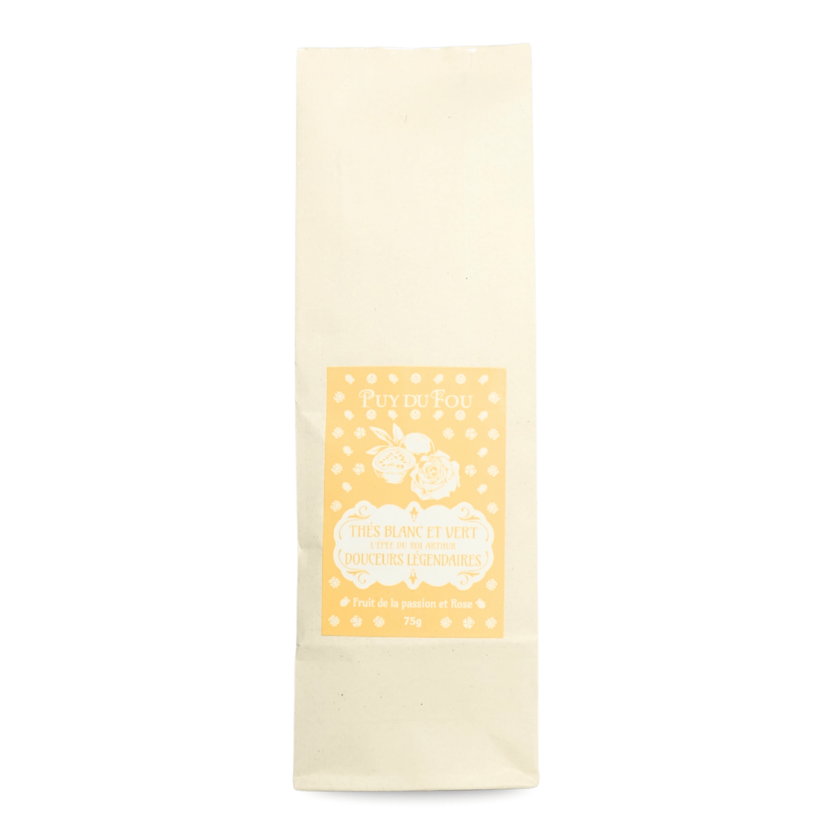 Thé blanc et vert fruit de la passion et rose - l'Epée du Roi Arthur - de face