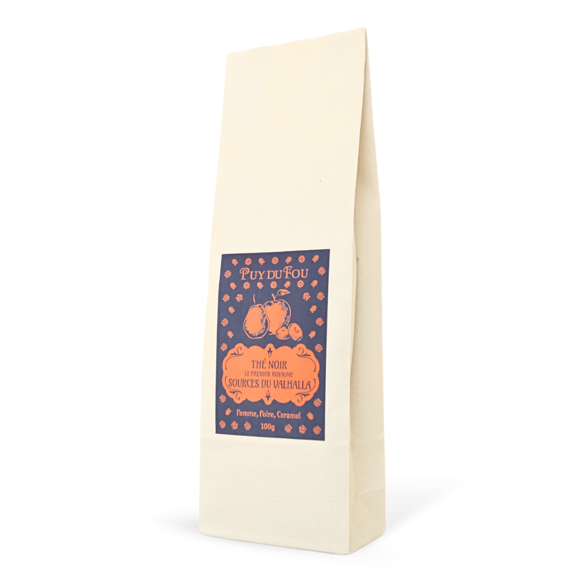 Thé noir pomme, poire et caramel - Le Premier Royaume - de face 3/4