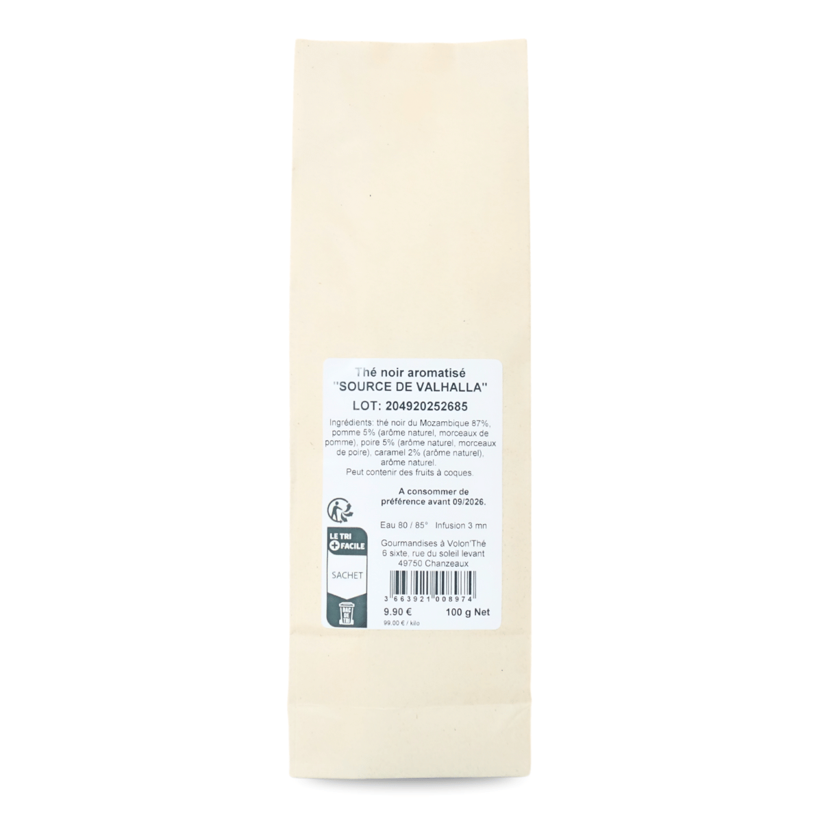 Thé noir pomme, poire et caramel - Le Premier Royaume - de dos