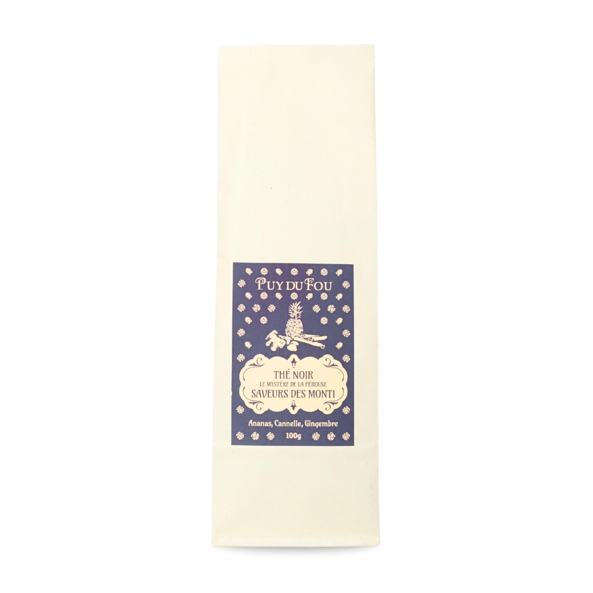 Thé noir sachet vrac ananas, cannelle, gingembre le Mystère de La Pérouse - de face