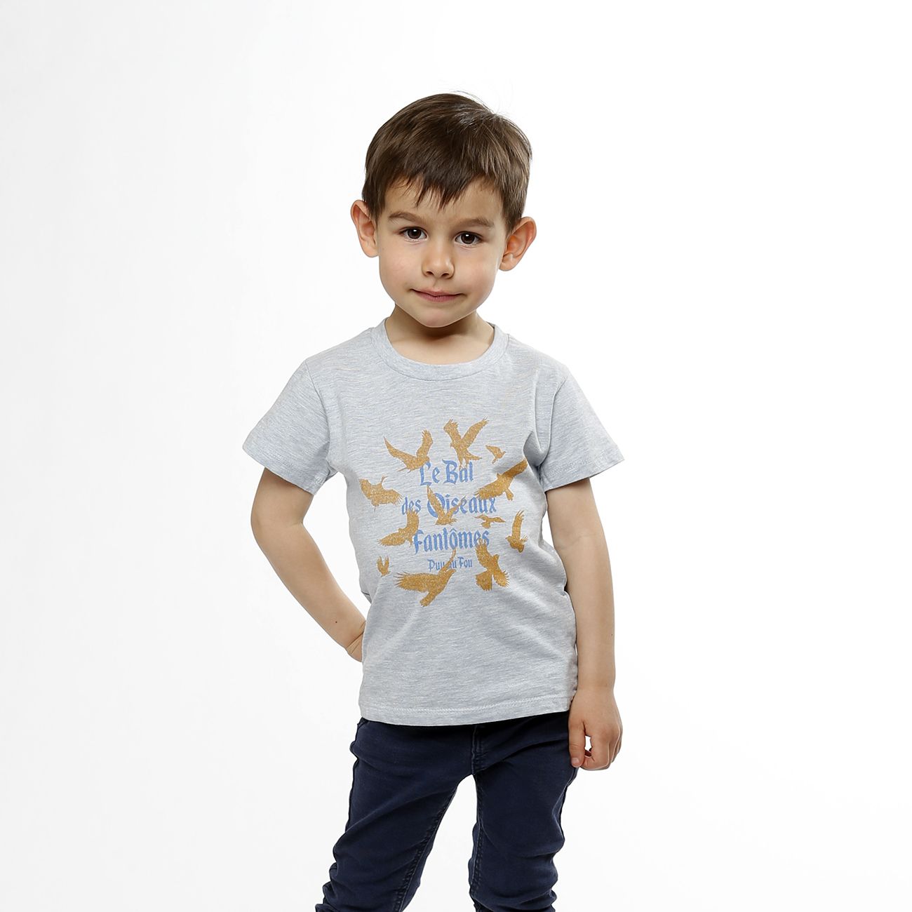 T-shirt gris Bal des Oiseaux Fantômes enfant