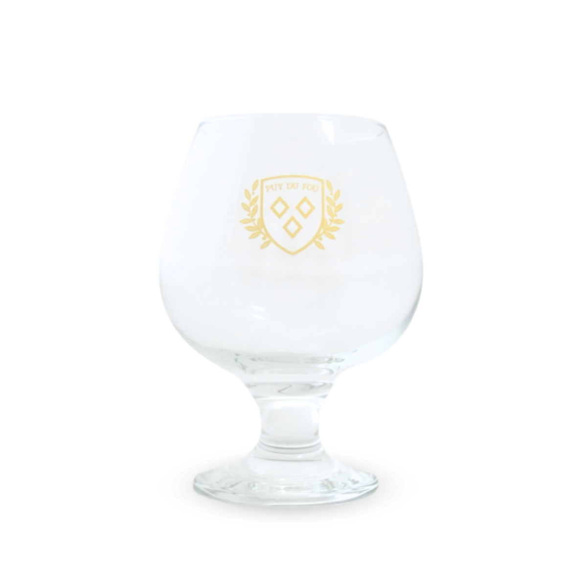 Verre à cognac blason du puy du fou - de face