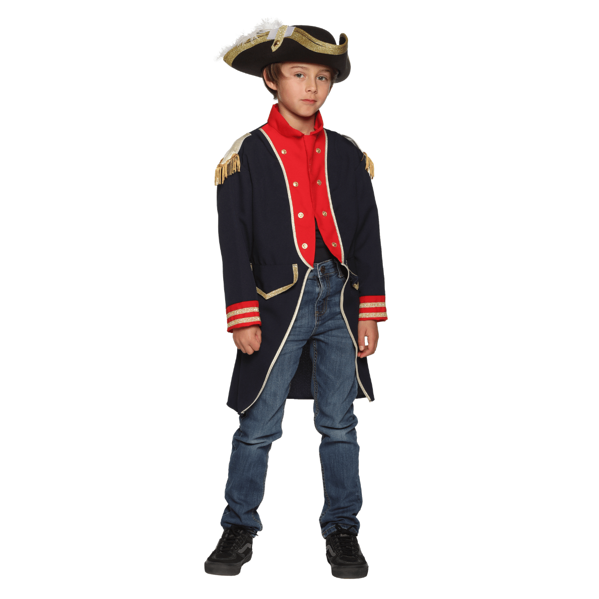 Veste déguisement La Pérouse - portée de face avec chapeau 2