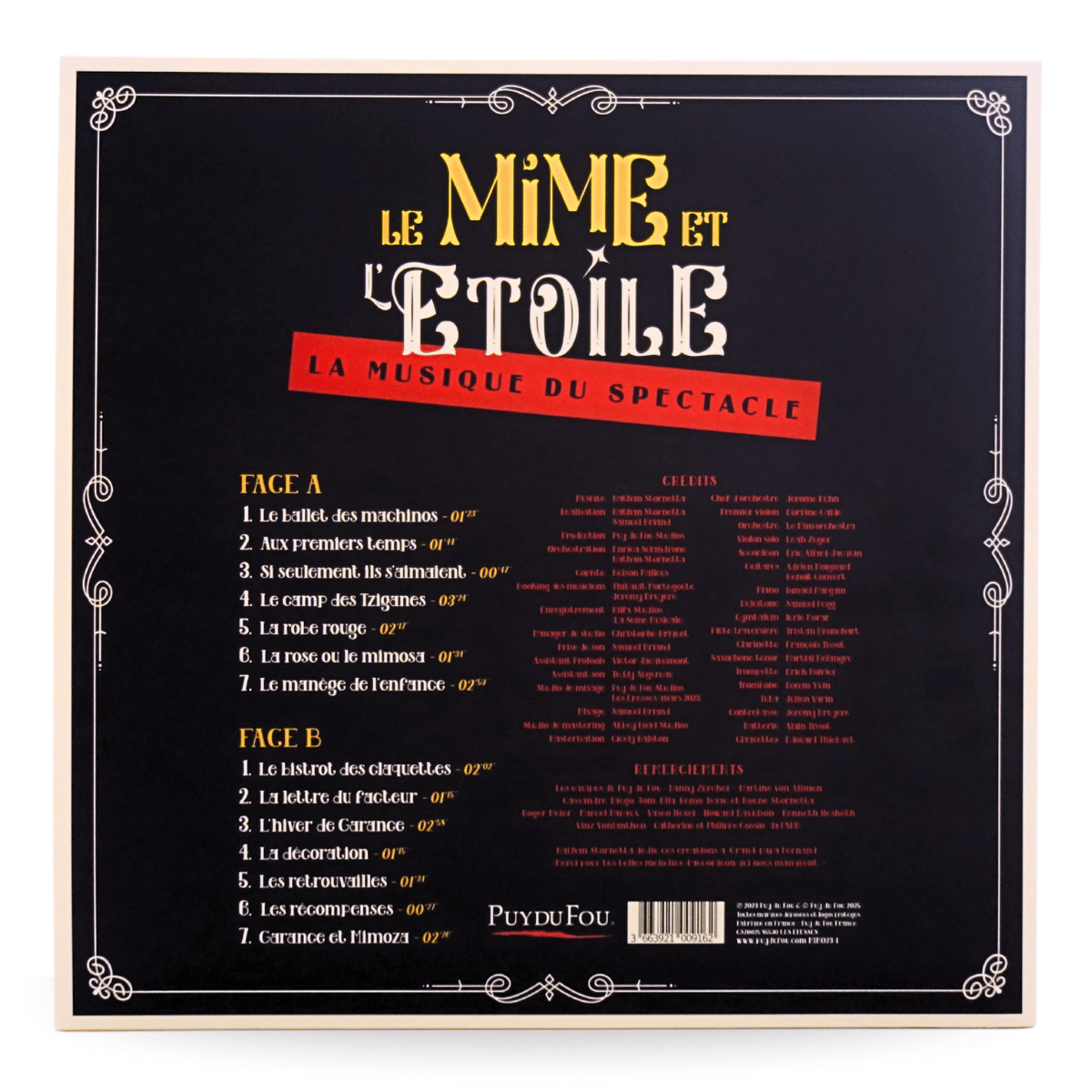 Vinyle musiques Le Mime et l'Etoile - verso