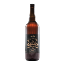 Bouteille de bière ambrée Viking de 75 cl, étiquette ornée de motifs vikings, sur fond blanc, boutique officielle du Puy du Fou.