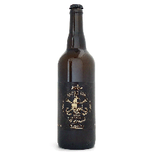 Bouteille de bière blonde bio IPA Le Mystère de La Pérouse 75cl Puy du Fou, étiquette Mélusine avec illustration de navire