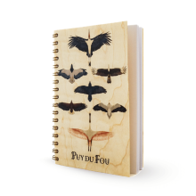 Carnet en bois le Bal des Oiseaux Fantômes - de biais