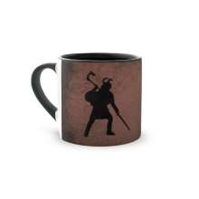 Mini mug marron les Vikings - face silhouette Viking 