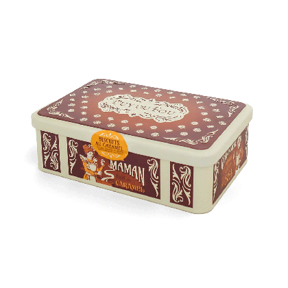 Boîte métal collector biscuits caramel Puy du Fou, illustration 