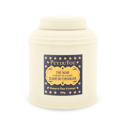 Boîte de thé noir orange et fleur d'oranger Le Secret de la Lance - de face