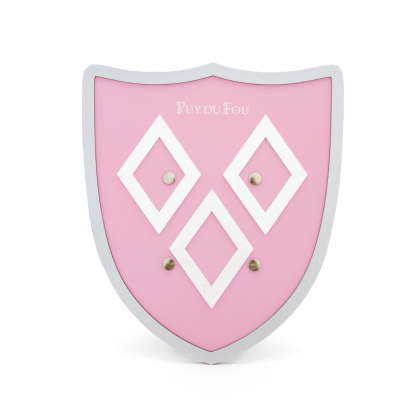 Bouclier mâcles en bois rose - de face